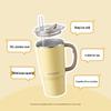 Buydeem Jumbo Insulated Stainless Steel Straw Mug