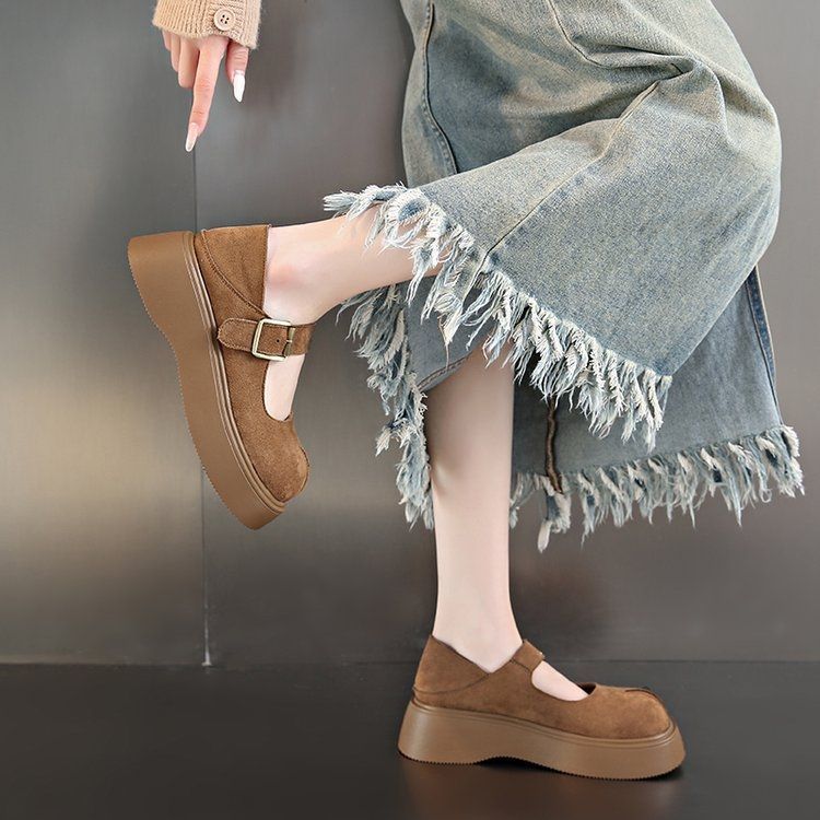 Jk с юбкой универсальные легкие туфли в стиле ретро с толстой подошвой туфли Мэри Джейн одинарные женские новые весна и осень 2025