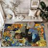 Sunflowers Under Swirling Sky Square rugs are a great choice for living rooms, bedrooms, home décor, and as gifts