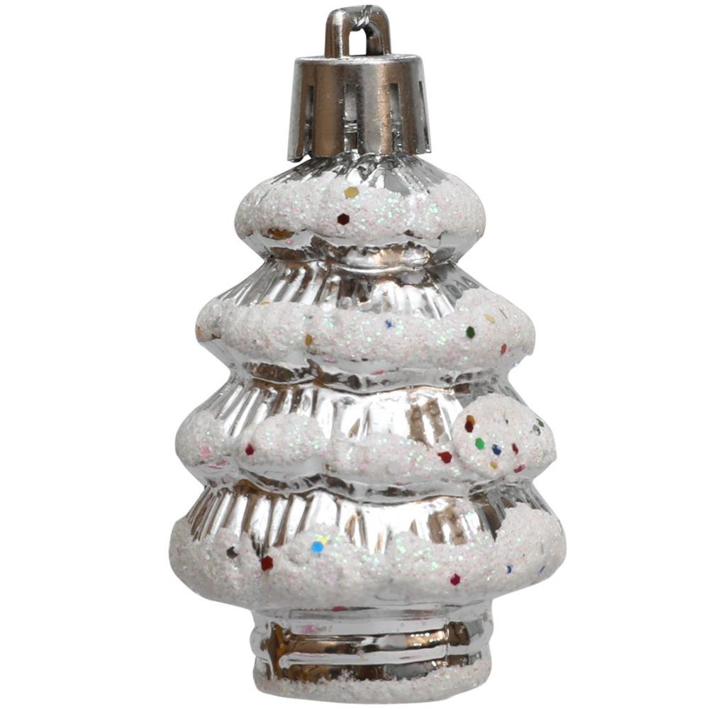 6 шт./коробка пластиковая елочная игрушка окрашенные кедровые рождественские украшения