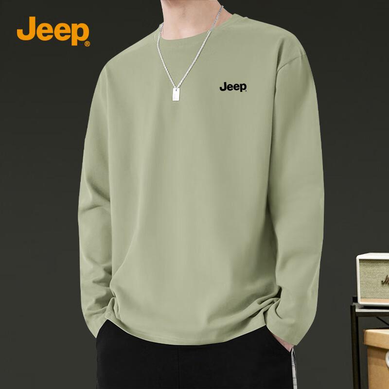 Jeep Мужская футболка с длинным рукавом из чистого хлопка