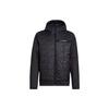 Solid Color Logo Print Zipper Hooded Long Sleeve Cotton Jacket Men Jacket Black HF0834