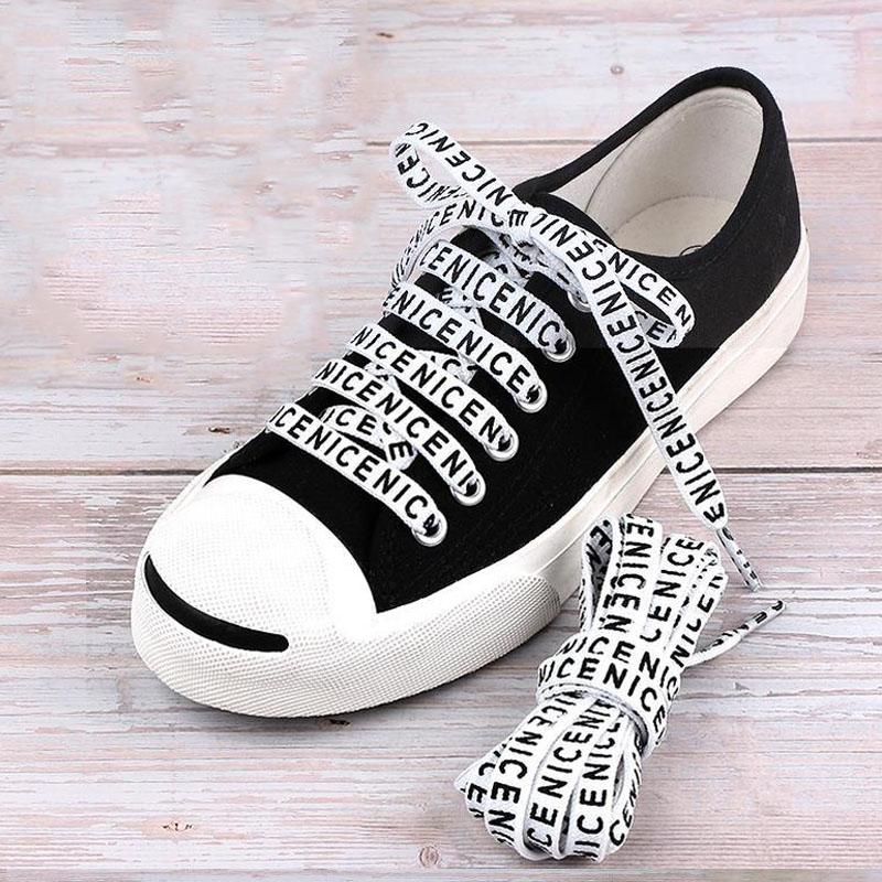 Casual Small White Shoe Shoe Lace Alphabet LACES Flat Shoelaces Letter Printed Printing Personality 1 Pair