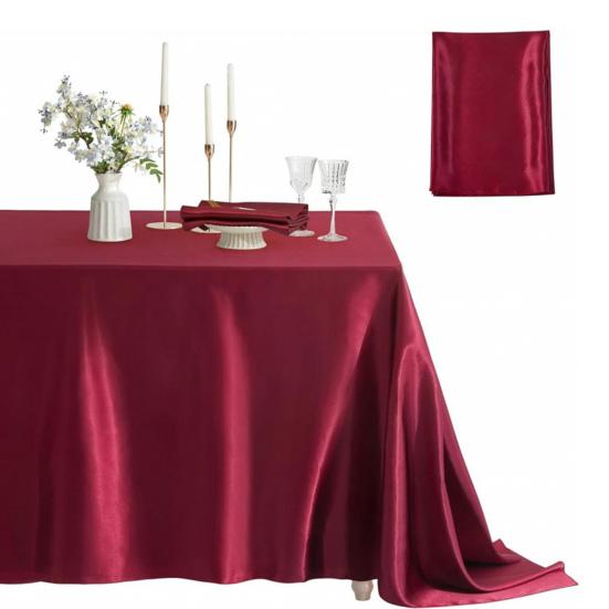 Satin Tablecloth Solid Color Glossy Tablecloth Wedding Table Cover Cloth for Home Restaurant Birthday Party Bridal Shower Dining Table