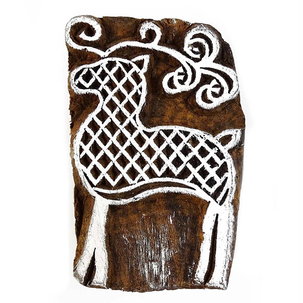 Деревянные штампы Дизайн животных Штамп Ручной печатный блок Текстильный штамп