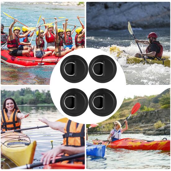 4 шт. D-образное кольцо для надувной лодки, каяка, SUP, круглое D-образное кольцо, пряжка из нержавеющей стали, нашивка из ПВХ, байдарка, аксессуар для рафтинга на каноэ