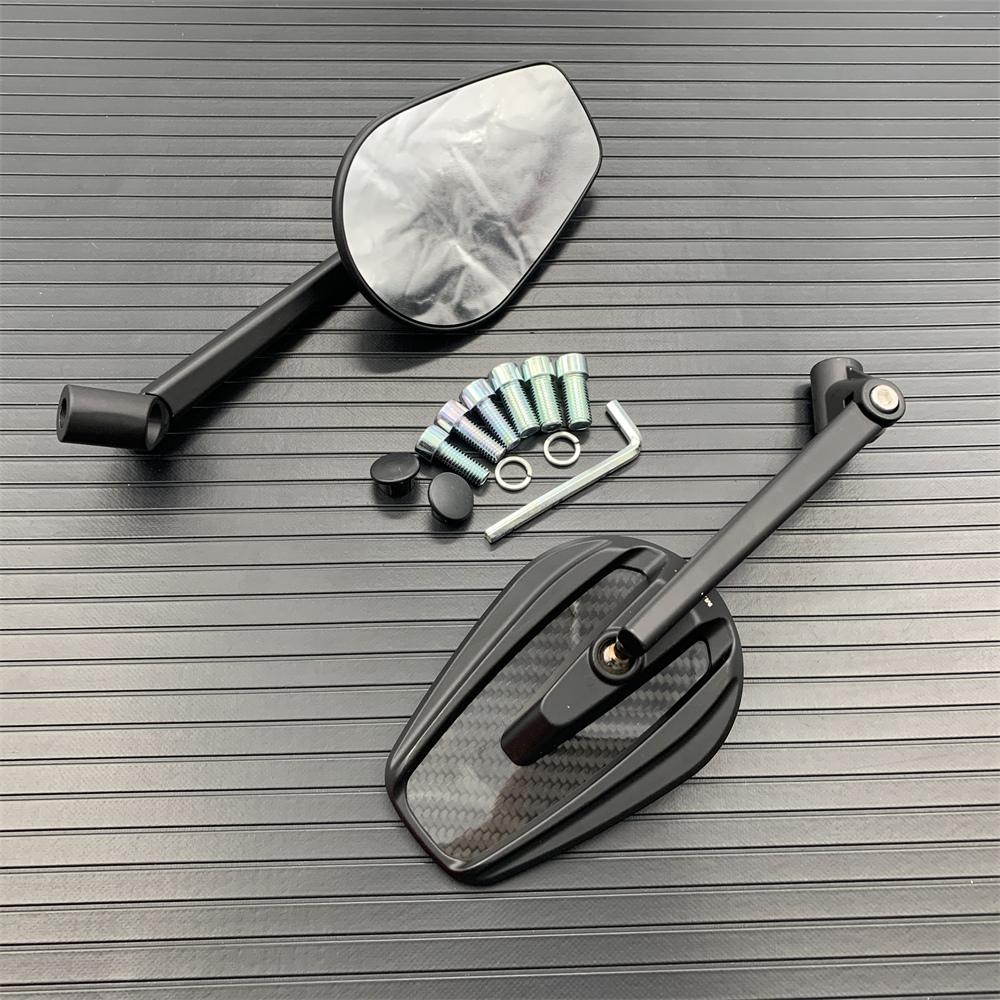 1 пара универсальных мотоциклетных черных ручек из настоящего углеродного волокна, вид сзади, боковая ручка заднего вида