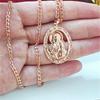 Rose Gold Italian Exquisite Virgin Mary Pendant Jewelry Gift for Women