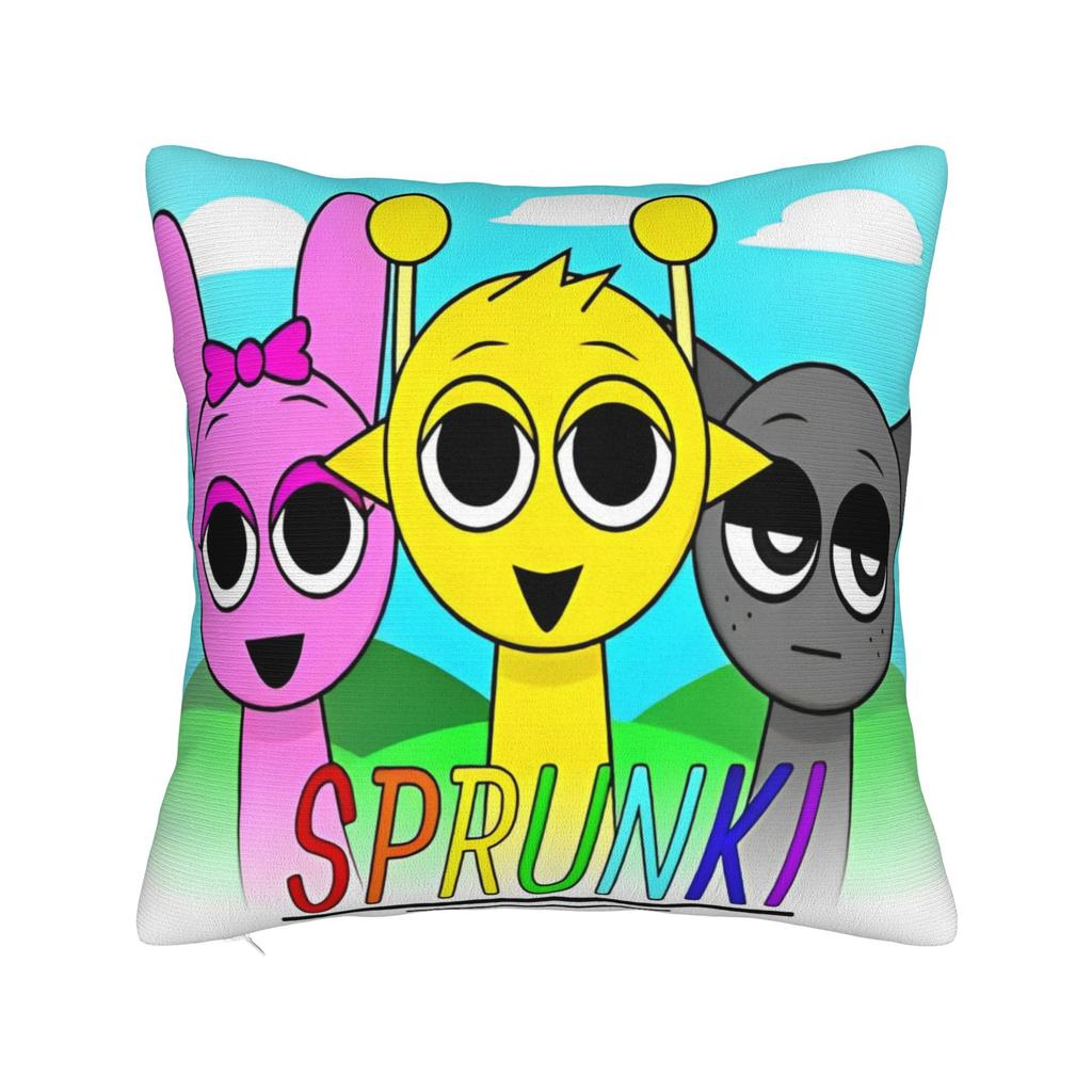 Sprunki Characters Game Pillowcase Polyester Cushion Cover Gift  Throw Pillow Case Cover Seater Zippered 40X40cm
