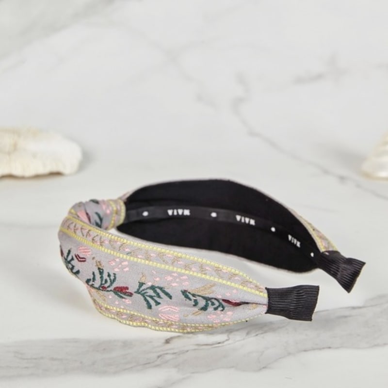 Повязка для волос MAIA Royal Jacquard - Серая