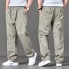 Spring Summer and Autumn Thin Cotton Casual Pants Men's Straight-leg Pants Loose Wide-leg Pants Plus Fat Plus Size Multi-pocket Long Pants