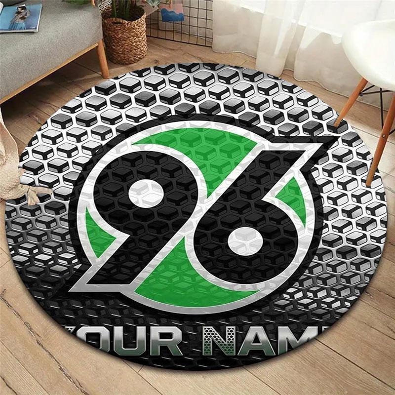 Hannover 96 Custom Name Round Area Rug,Carpet Rug for Living Room Bedroom Sofa Playroom Decor,Non-slip Floor Mat