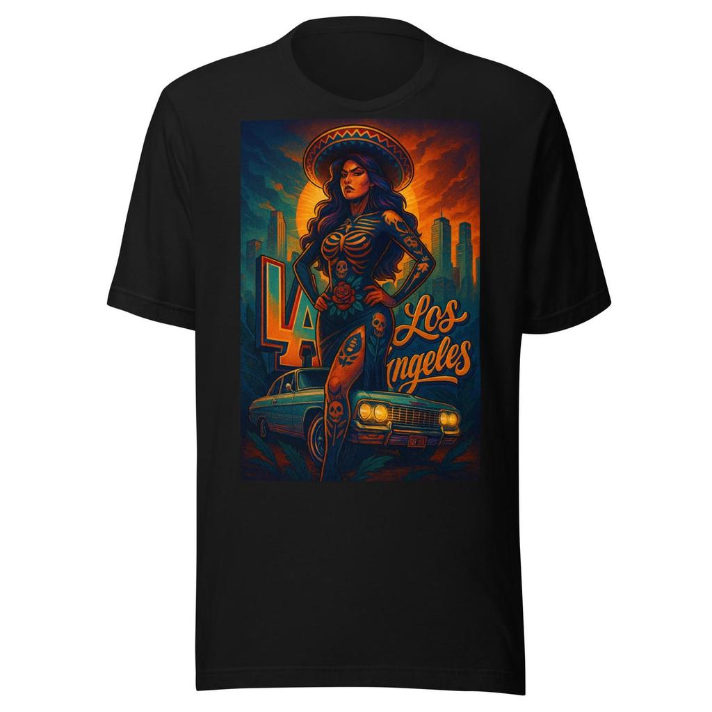 Los Angeles Chicana — Arte Urbano con Lowrider y Estilo Latina Power Unisex t-shirt