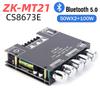 Цифровая плата усилителя мощности ZK-MT21 2x50 Вт+100 Вт 2.1 канал сабвуфер AUX 12 В 24 В аудио стерео Bluetooth 5.0 усилитель басов для дома