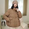 Пуховик женский высококачественный короткий зимний новый однотонный со стойкой воротником универсальный теплый модный тонкое пальто