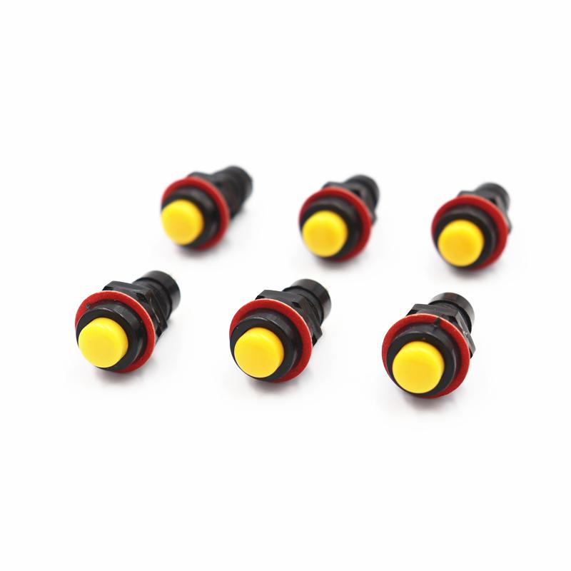 6pcs DS-211 DS-213 Push Button Switch 10mm Momentary / Self Locking Round Button Switch DS211 DS213 Miniature