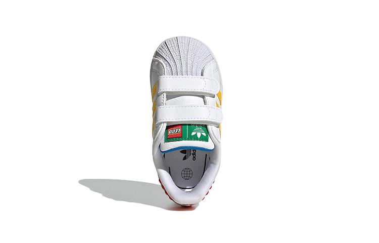 adidas Оригинальные SUPERSTAR Синтетическая кожа Удобные Устойчивые к истиранию Низкие Детские Кроссовки для Малышей и Детей GV8881