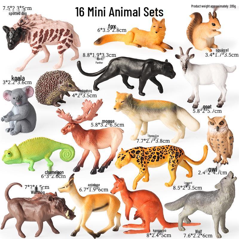 Christmas Forest Animal Ornaments Set: Deer, Elk, Reindeer, and Squirrel Models