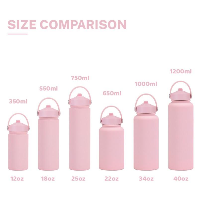 550ml Stainless Steel Insulated Travel Water Bottle With Wide Mouth Carry Strap Sip Lid Outdoor Sports Daily Use