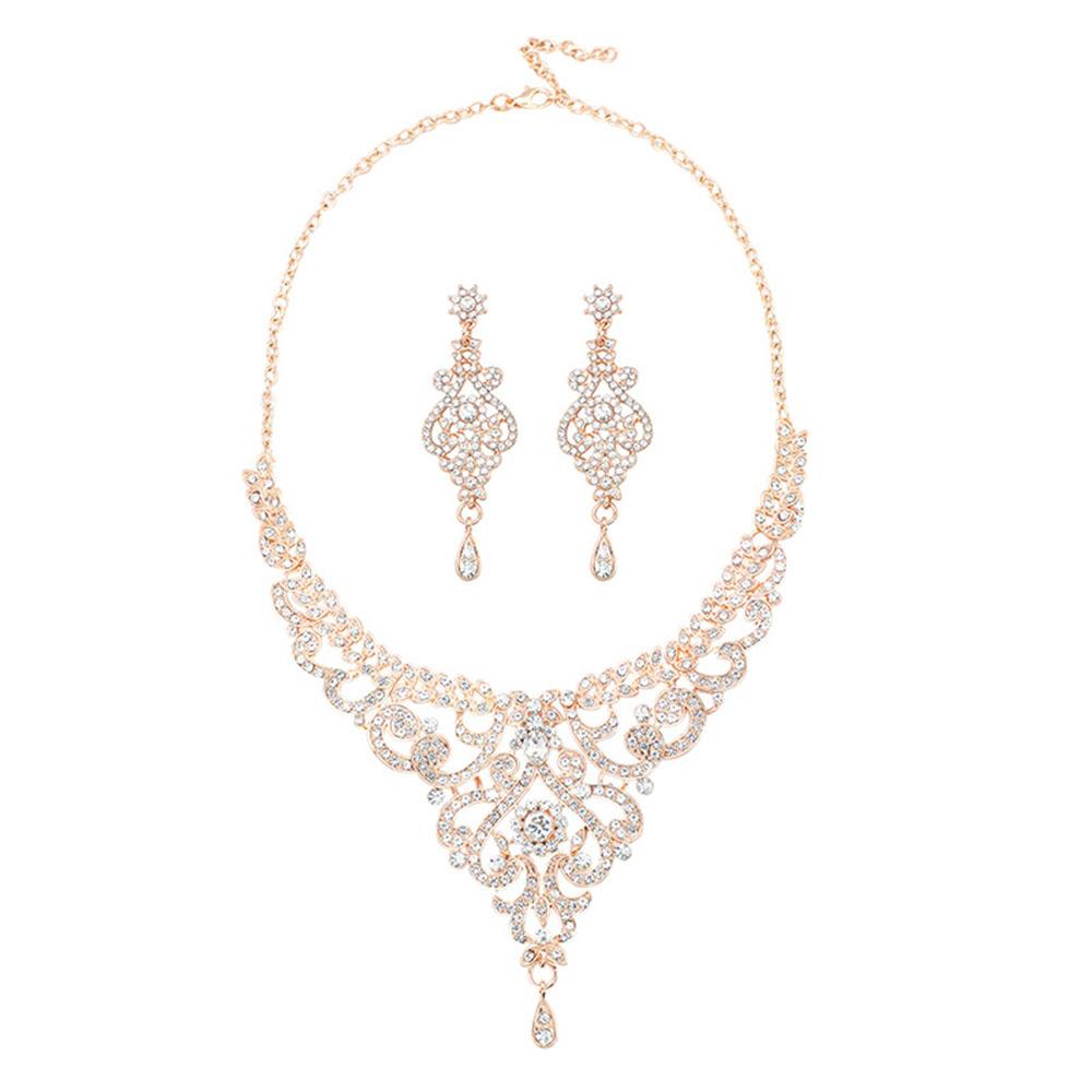 Набор украшений со стразами, ожерелье, серьги-подвески для свадьбы, выпускного вечера