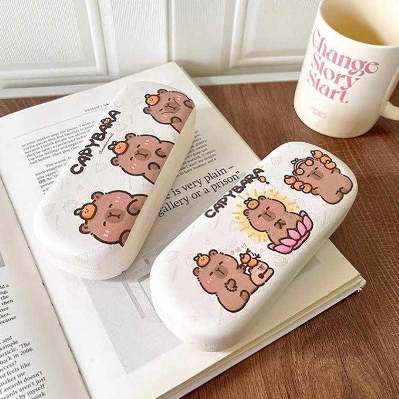 Cute Capybara Glasses Box Pressure-Proof Eyeglasses Case Cartoon Women Myopia Glasses Sunglasses Eyewear Storage Box Gift