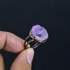 Amethyst Handmade Gemstone Ring, Copper Electroformed Ring Antique Jewelry, Adjustable Ring Engagement Gift