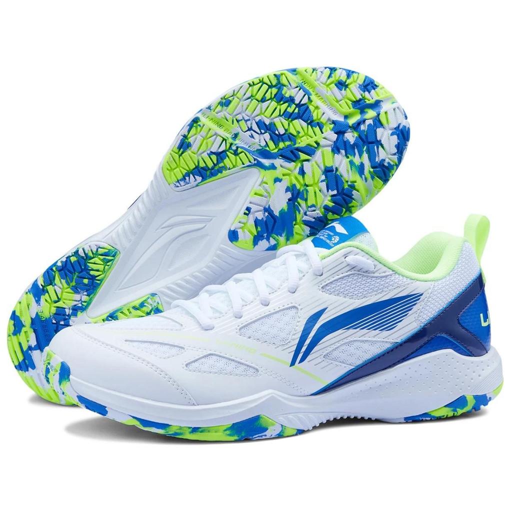 Li Ning Gale Lite Низкие Бадминтонные Кроссовки Унисекс Бело-Синие AYTU025-2