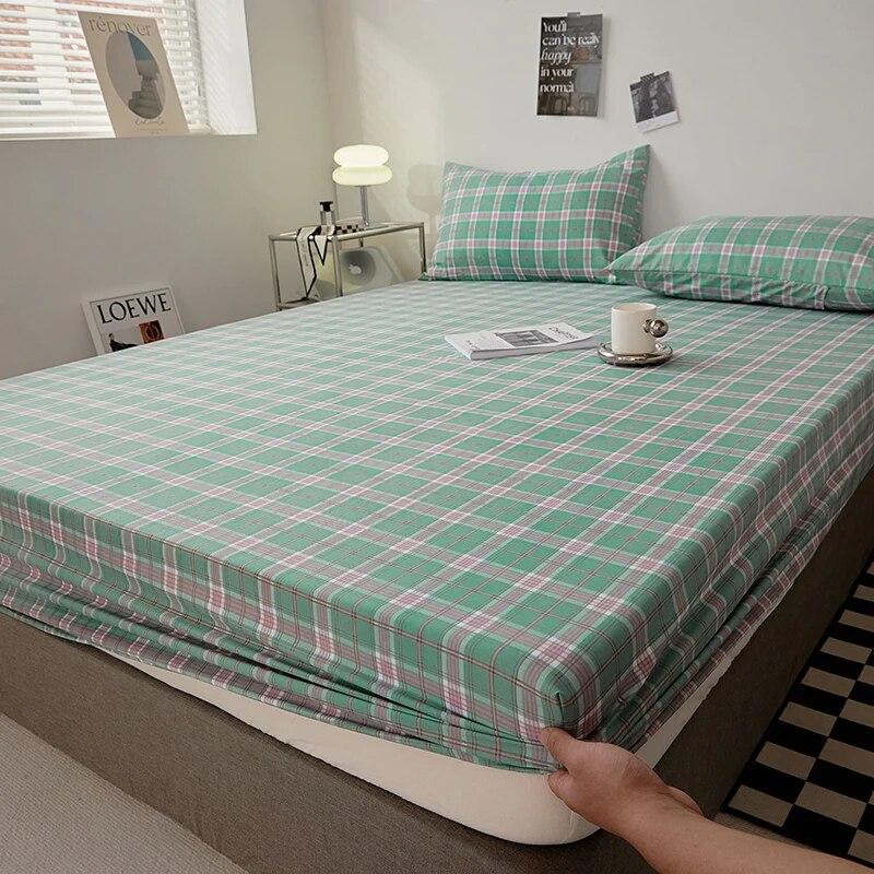 Скандинавские покрывала, наматрасник из 100% хлопка, универсальная эластичная лента, простыня для двуспальной односпальной кровати Queen King, легкий уход