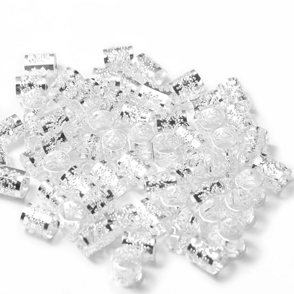 60pcs Dread Locks Hollow Out Hair Ring Metal Cuff Clips Hair Braid Tubes Dreadlocks Beads Men