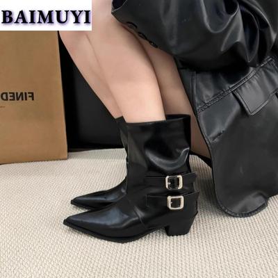 Сексуальные остроносые ботильоны женские на высоком каблуке модные туфли челси 2025 года новый тренд зима снег высокое качество кожа готика Botas Mujer