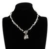 CCB Beads Glitter Pendant Bracelet Irregular Choker Necklace Elegant Black Zircon Necklace  Jewelry