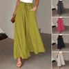 Women Long Trousers Elastic High Waist Lace-up Dot Print Wide Leg Pants Casual Loose Fit Trousers Daily Wear