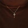 S925 Sterling Silver Key Necklace for Women Light Luxury Minority Design High-Grade Full Diamond Clavicle Chain Autumn/Winter Sweater Chain
