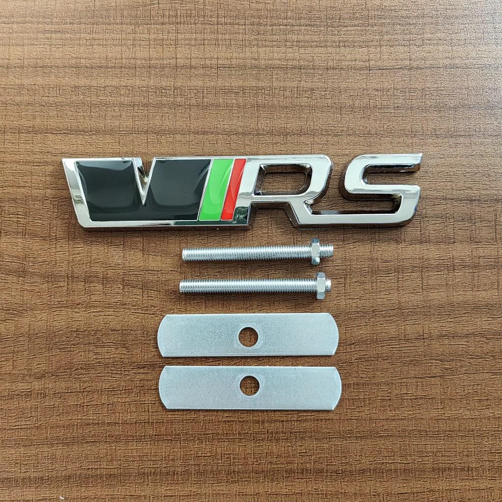 DAYB7 3D Metal RS Logo VRS Emblem Car Grill Badge For Skoda Kodiaq Rapid Fabia Octavia 1 2 3 A5 A7 MK1 MK3 MK4 VRS Sticker Accessories