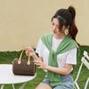 Four Leaf Clover Printed Hand-held Pillow Bag, Trendy Casual Vintage Flower Large Capacity Crossbody Bag
