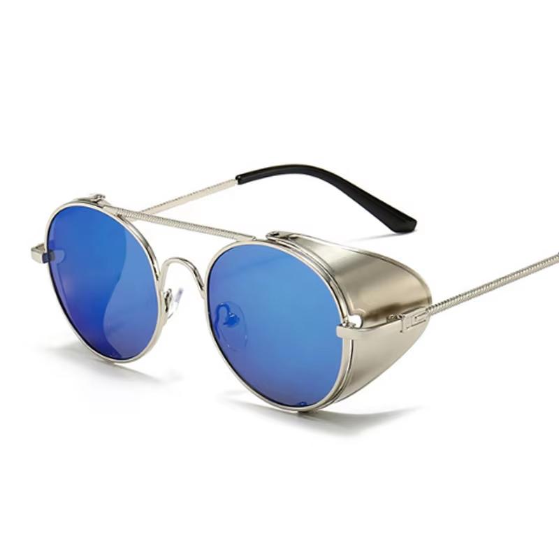 Круглые Солнцезащитные Очки Мужские Женские Дизайнерские Винтажные Солнцезащитные Очки Классические Очки для Вождения Металлические Стимпанк Ретро