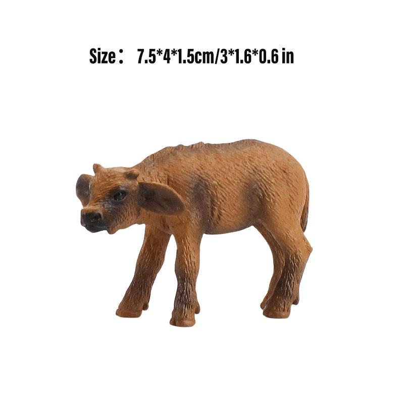 Kid's Gift Animal Model Simulation Farm Animal Figures Educational Toy Plastic Material Cow Category 14x8cm Size