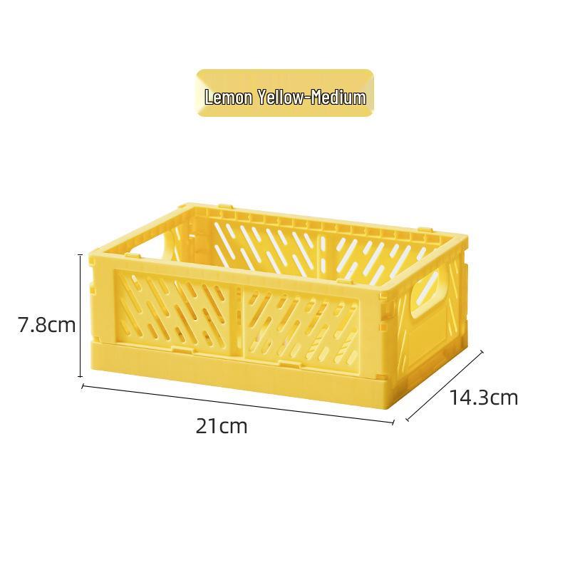 Складная пластиковая корзина для хранения - Креативный, штабелируемый контейнер для организации рабочего стола, гостиной или холодильника