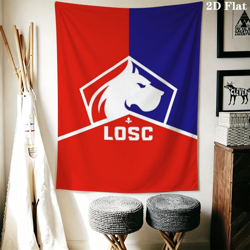 Lille OSC Wall Tapestry Aesthetic Wall Hanging Printed Fabric Blanket Decorative Tapestries for Bedroom Living Room Home Decor