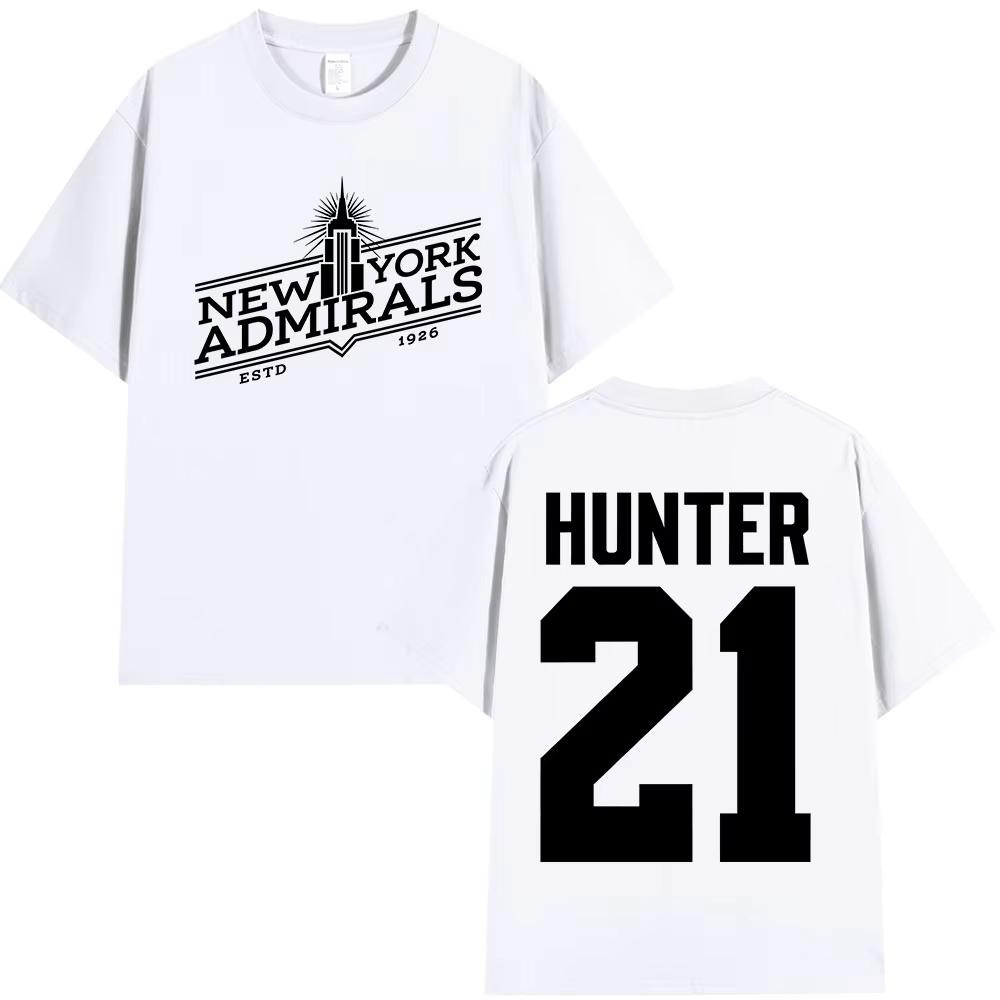 Накал Страстей Скотт Хантер 21 Нью-Йорк Адмиралс Футболка Мужская Одежда Мода Винтажная Оверсайз Футболка Хлопок Повседневные Футболки