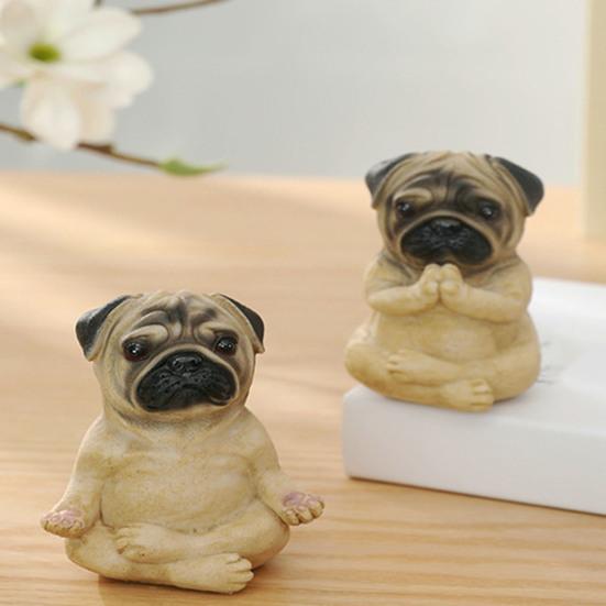 Медитирующая фигурка собаки из смолы, статуя французского бульдога, йога, щенок, скульптура животного, домашний офис, настольный сад, украшение, орнамент