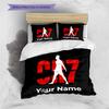 Custom Name CR7 Bedding,Quilt Set Quilt Cover Pillowcase Home Birthday Gift(1 * duvet cover + 2 * pillowcase, without core) -HE54