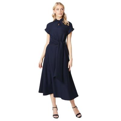 Женское платье-миди Debenhams с крученым вырезом, облегающее и расклешенное
