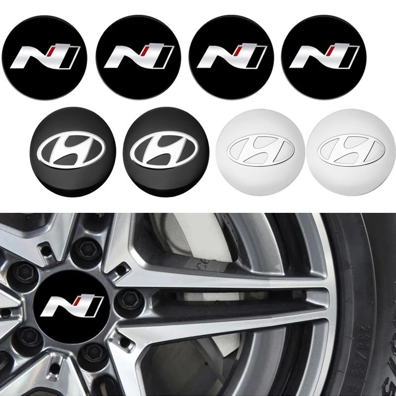 4Pcs 56mm Car Logo Wheel Center Hub Decal Sticker for Hyundai Genesis i30 i20 Tucson Elantra Veloster Kona Getz Sonata N Line b1