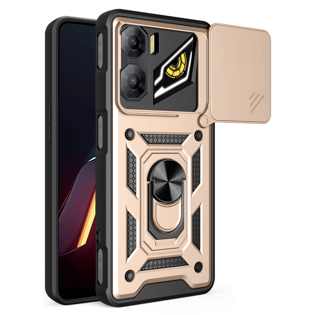 Чехол для ZTE nubia Neo 3 5G со сдвижной крышкой для камеры, из ПК + ТПУ, с подставкой, чехол для телефона