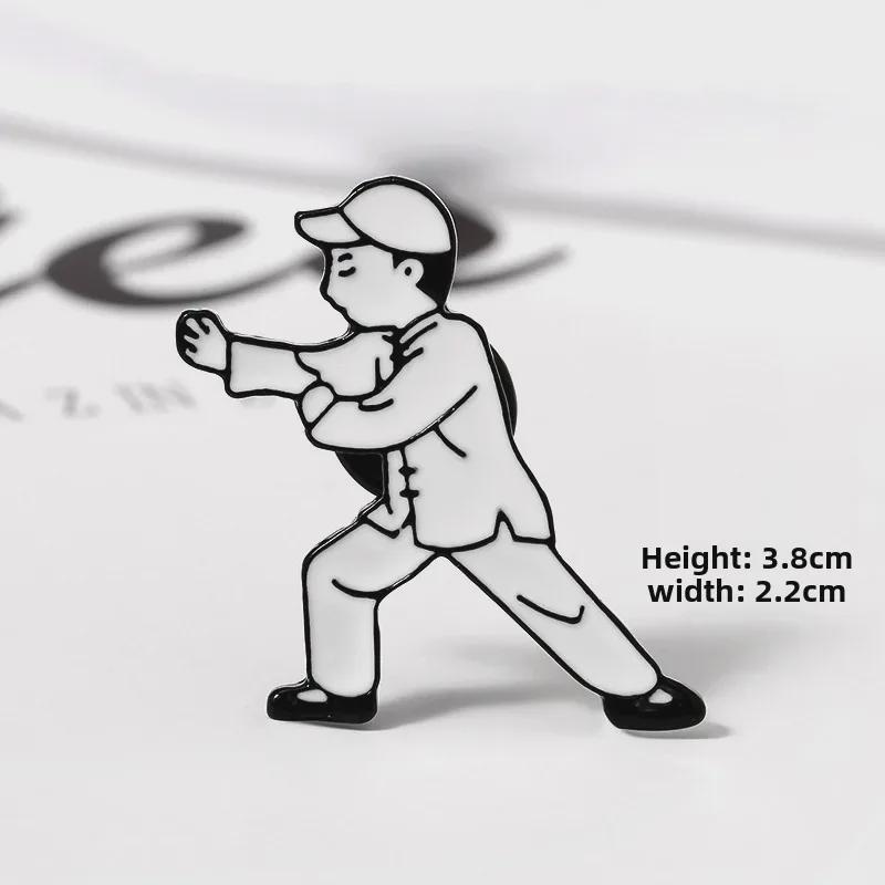 Брошь с капающим персонажем из сплава кунг-фу - подвеска в мультяшном стиле для сумок