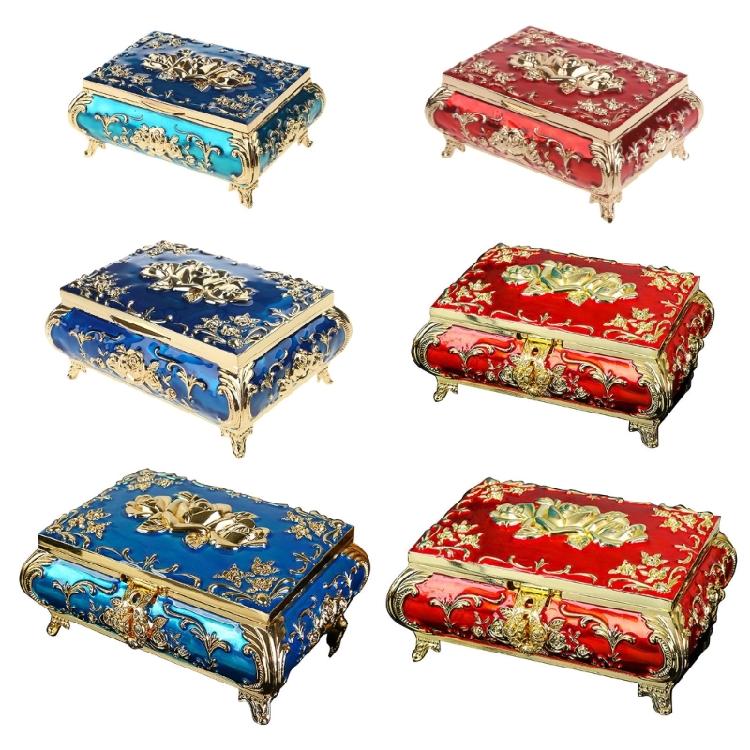 Trinket Storage Box Ornate Treasure Chest for Case for Women Girl Keepsake Holde