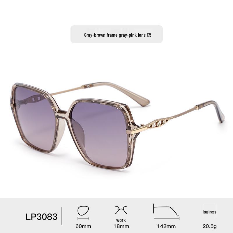 Женские солнцезащитные очки премиум-класса с крупной оправой из стразов, полыми дужками из цинкового сплава и поляризованными линзами HD