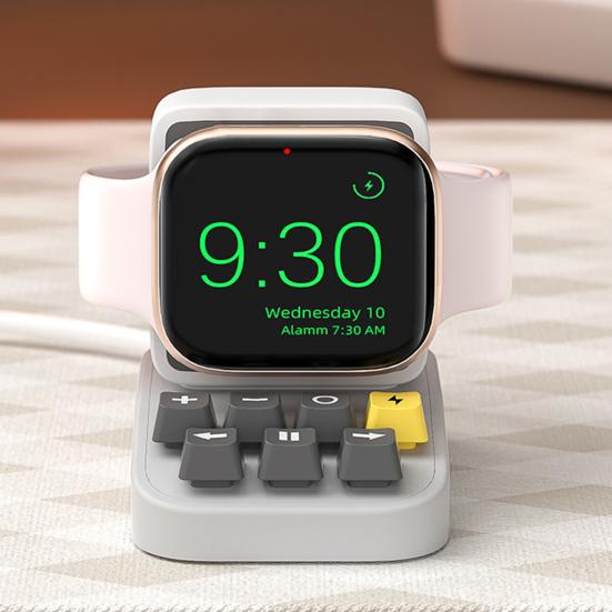 Typewriter Watch Charging Silicone Watch Charger Stand for Watch SE/Ultra/1-10 Wireless Desk Charging Dock