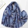 Зимний толстый вискозный шарф винтажный цветочный с бахромой хлопковые шали и накидки пашмина палантин буфанда мусульманский хиджаб шаль 180*90см